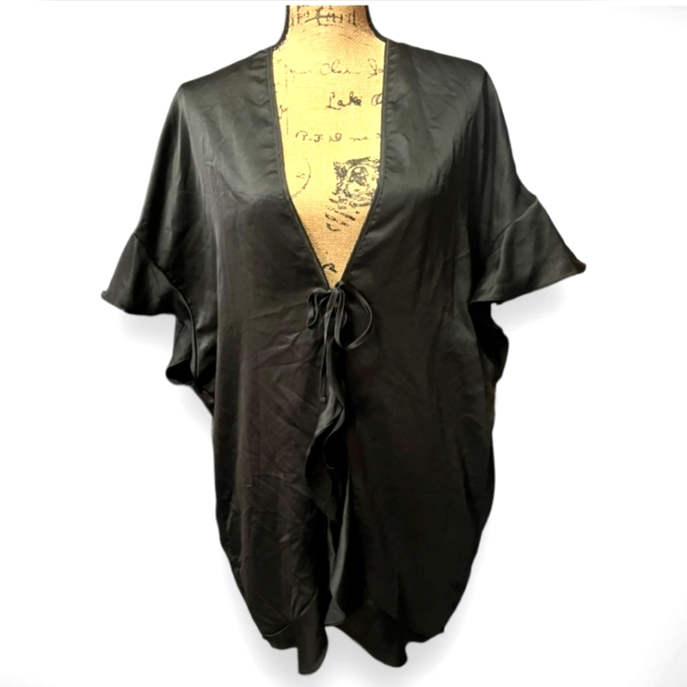 Victoria SECRET,Women, Black, Satin,Kimono, Robe, One Size , EUC $75 retail